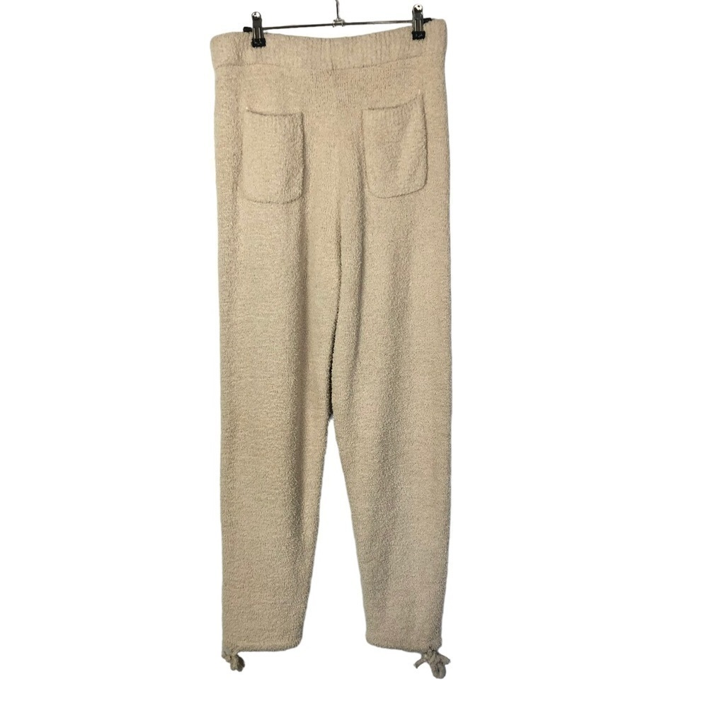 P'Tula The Plush Pant Cream Fuzzy Knit Straight Leg Pants M - Picture 4 of 6